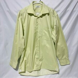 Jack Lipson Signature Light Green Button-Down Cotton Shirt 16R